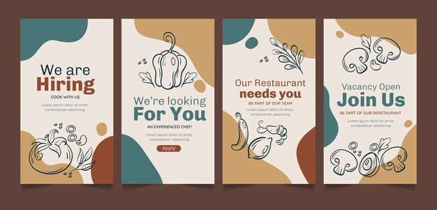 Restaurant instagram stories template design