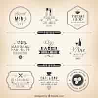 Free vector restaurant labels