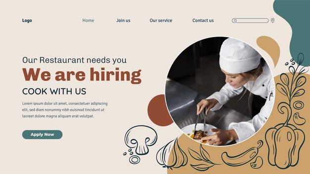 Restaurant landing page template design