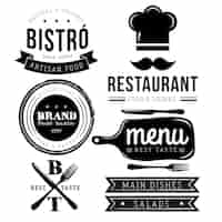 Vettore gratuito collezione logo del ristorante