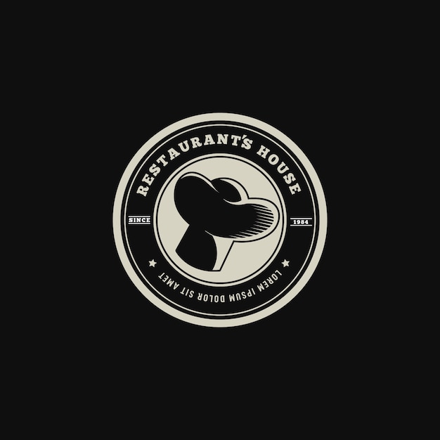 レストランのロゴのレトロなスタイル