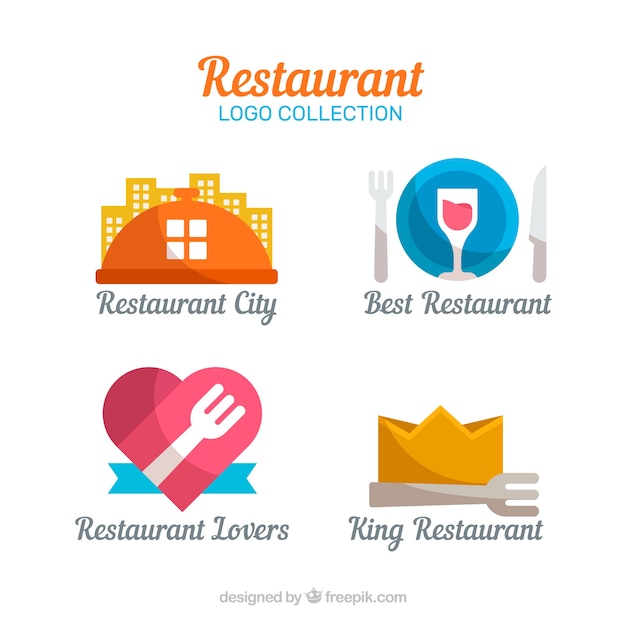 Free vector restaurant logos pack