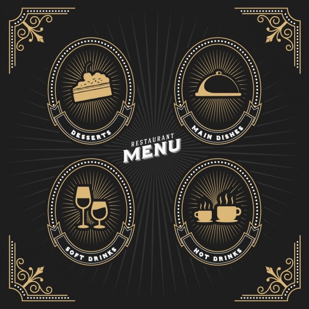 Restaurant menu labels set