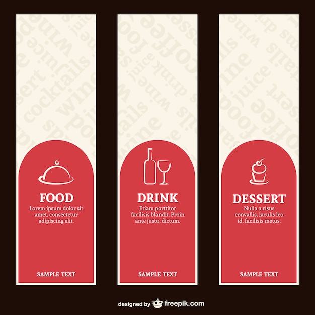 Free vector restaurant menu labels