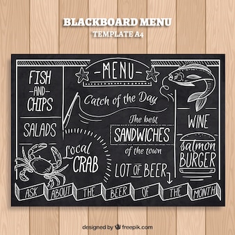 Chalkboard Restaurant Menu Template from img.freepik.com