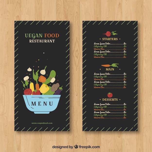 Restaurant menu template in flat style