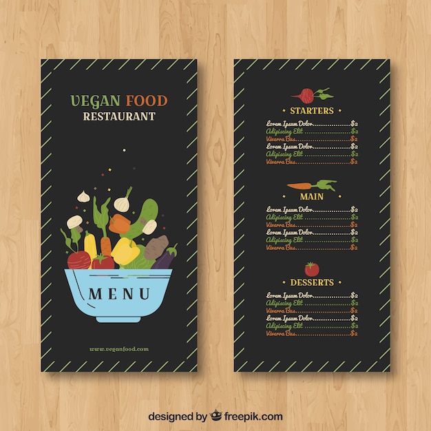 Бесплатное векторное изображение Шаблон меню ресторана в плоском стиле