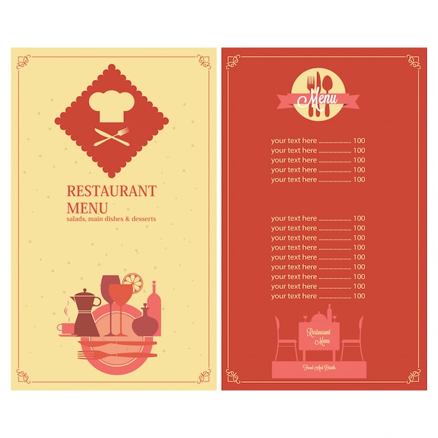 Free vector restaurant menu template