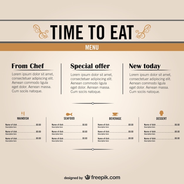 Restaurant menu template