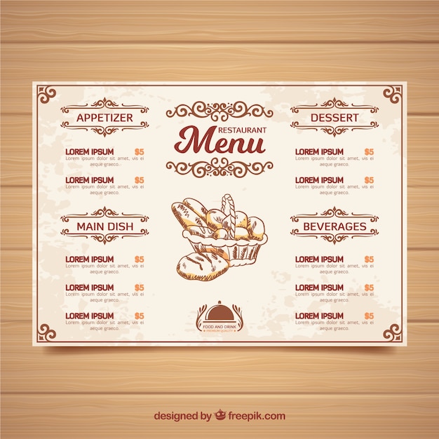 Free Vector | Restaurant menu template