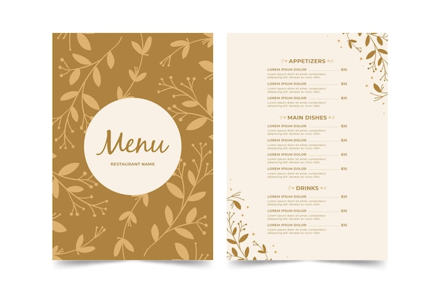 Restaurant menu template