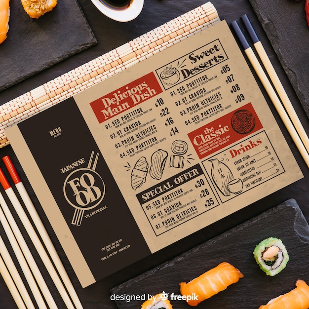 Free vector restaurant menu template