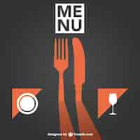 Free vector restaurant menu with red fork and knife