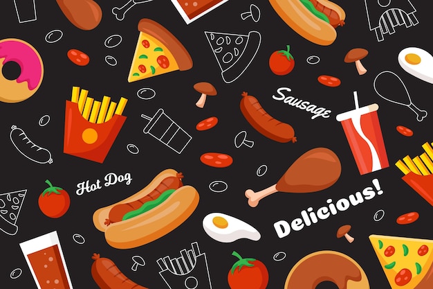 Free Vector | Restaurant mural wallpaper