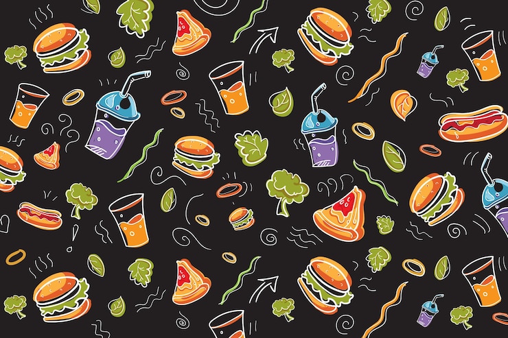 Free Vector restaurant mural wallpaper