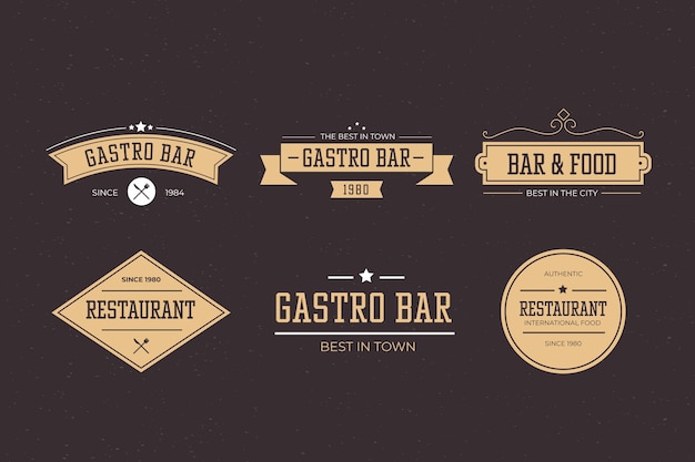 Free vector restaurant retro logo collection