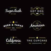 Free vector restaurant retro logo collection