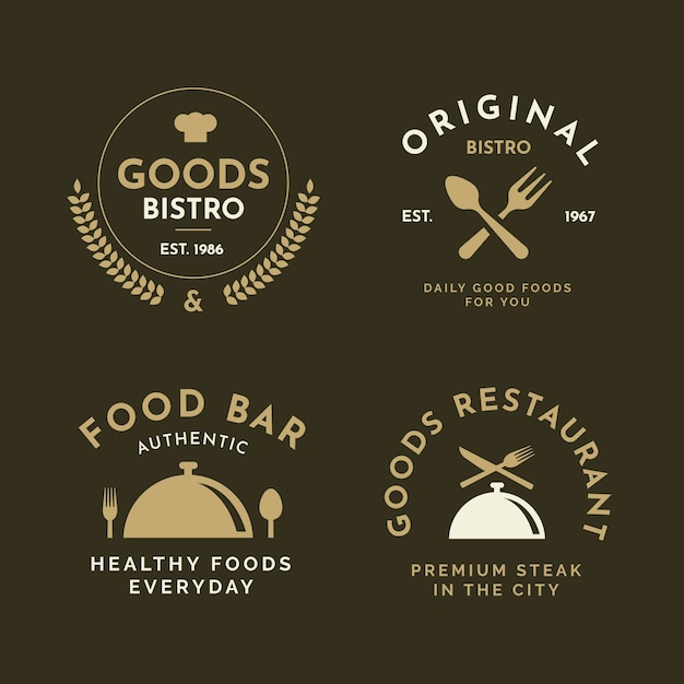 Free vector restaurant retro logo collection