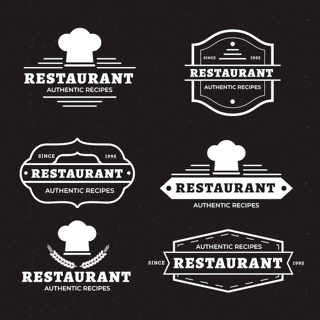 Restaurant retro logo set