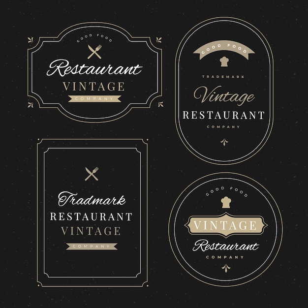 レストランレトロなロゴのテンプレートコレクション
