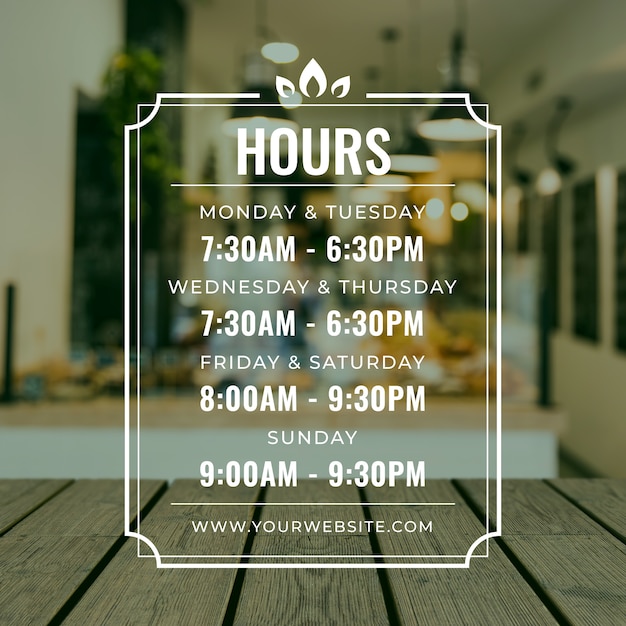 Free vector restaurant schedule design template