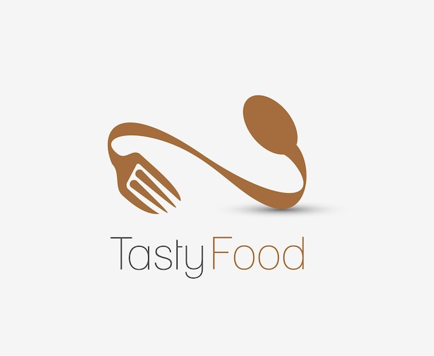 無料ベクター レストランおいしい食べ物のロゴのデザイン