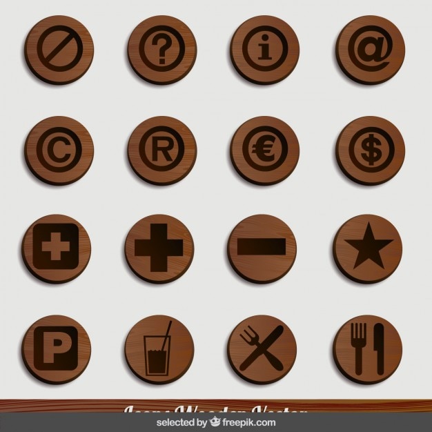 Restaurant wooden icons