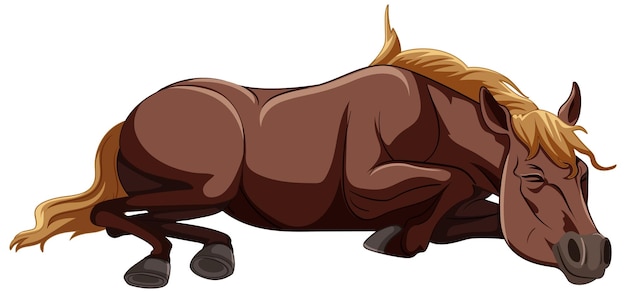 Free vector resting chestnut horse vector illustration