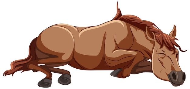 Free vector resting chestnut horse vector illustration