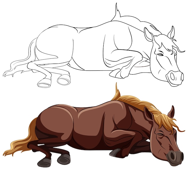 Free vector resting horse vector illustration