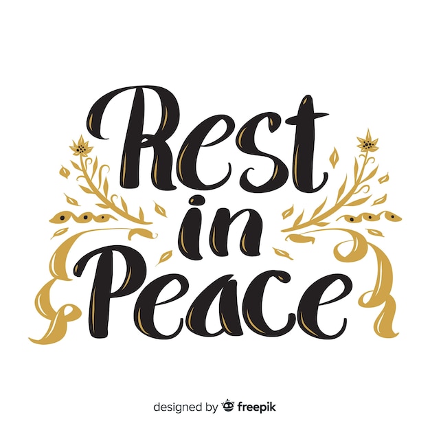 Free vector resting in peace lettering