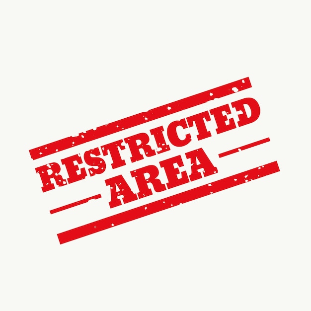 Restricted area rubber stamp