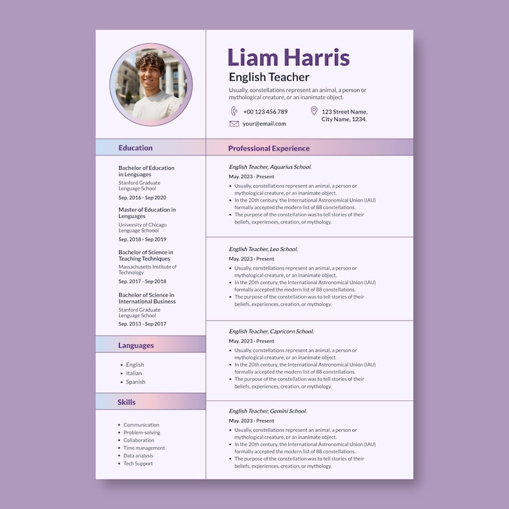 Free Vector resume design template