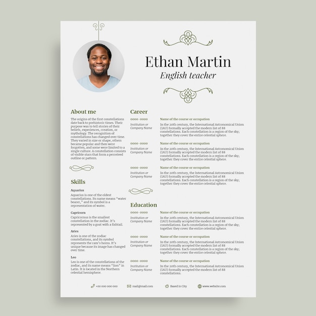 Free vector resume design template