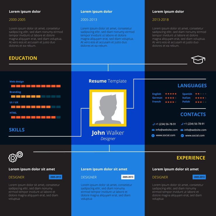 Free Vector  resume design 