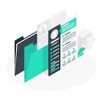 Free vector resume folder concept illustration