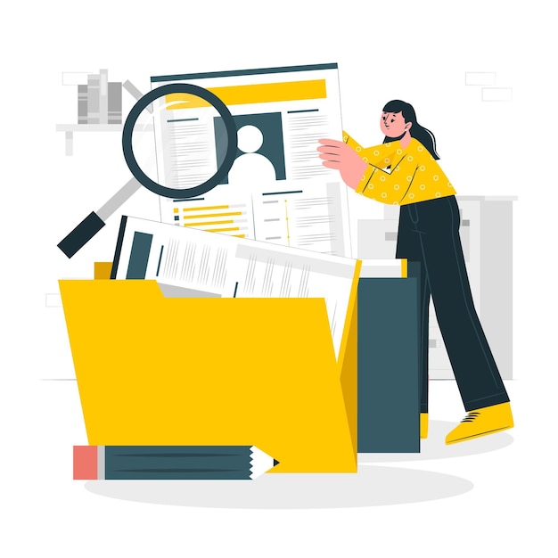 resume folder concept illustration