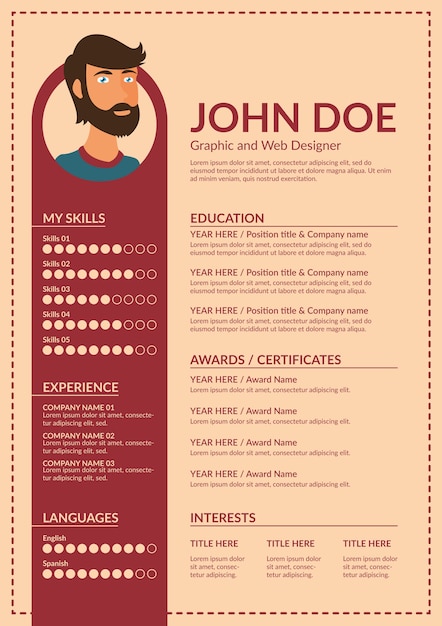 Resume template flat design