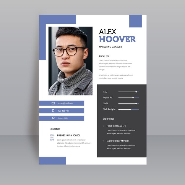 Resume template with photo