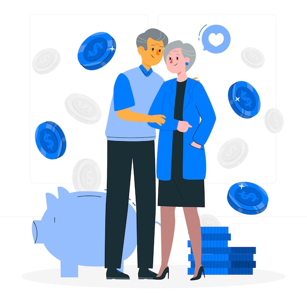 Free vector retirement concept illustration