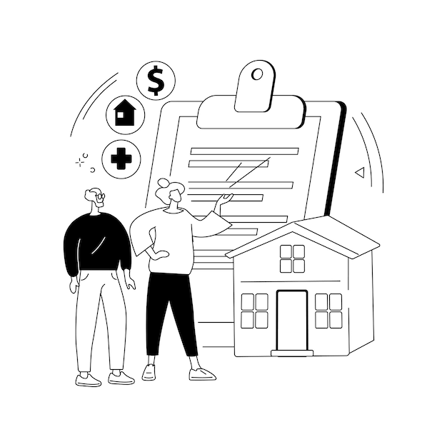 Планирование пенсионного имущества абстрактная концепция векторной иллюстрации Пенсионное жилое планирование недвижимости управление наследством финансовый консультант и услуги юриста абстрактная метафора