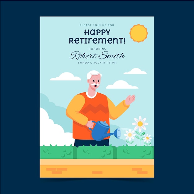 Free vector retirement greeting card template