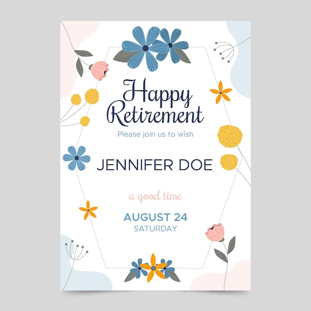 Free vector retirement greeting card template