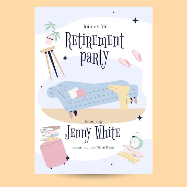 Free vector retirement greeting card template