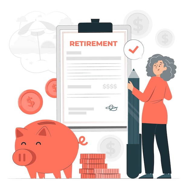 Free vector retirement plan concept illustration