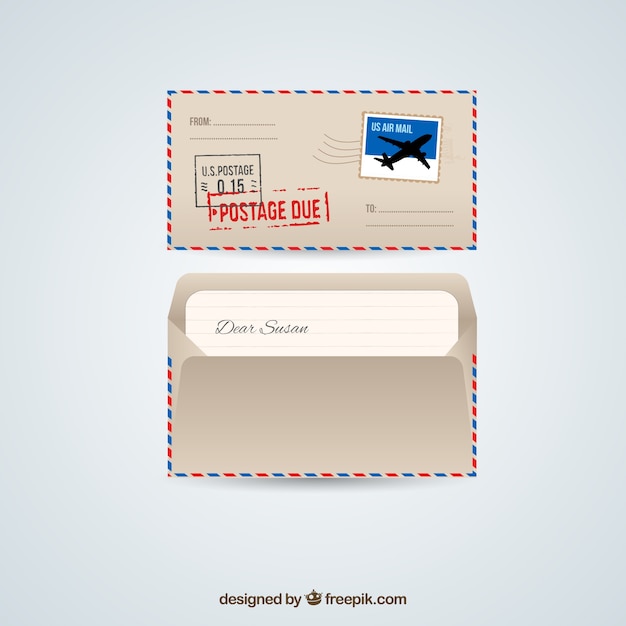 Retro airmail envelope