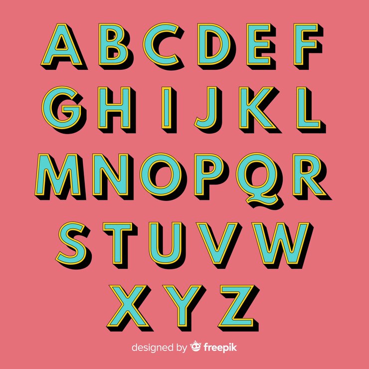 Free Vector retro alphabet template retro style