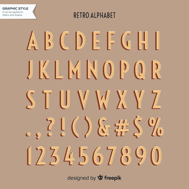 Free vector retro alphabet