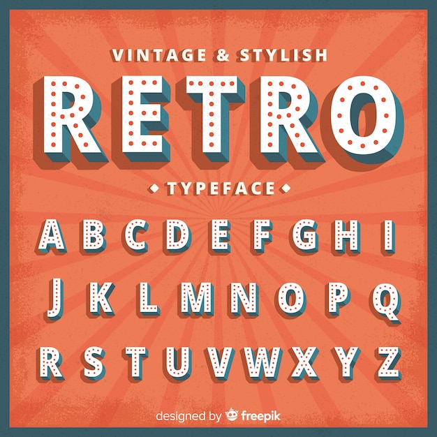 Free vector retro alphabet