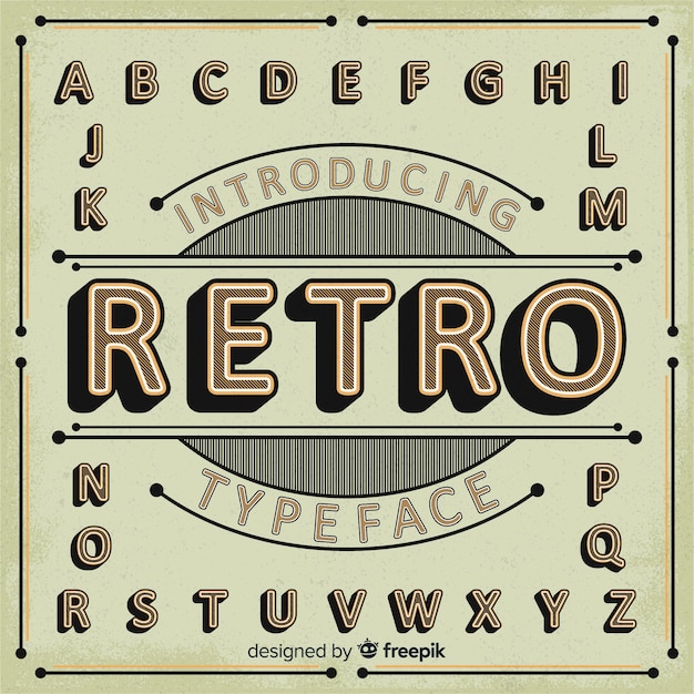 Free vector retro alphabet